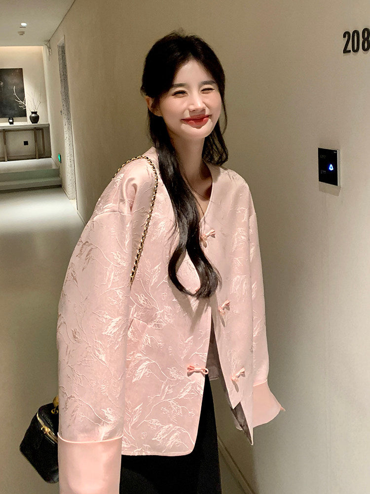 No-Collar Chinese Style Jacket QAZ0019