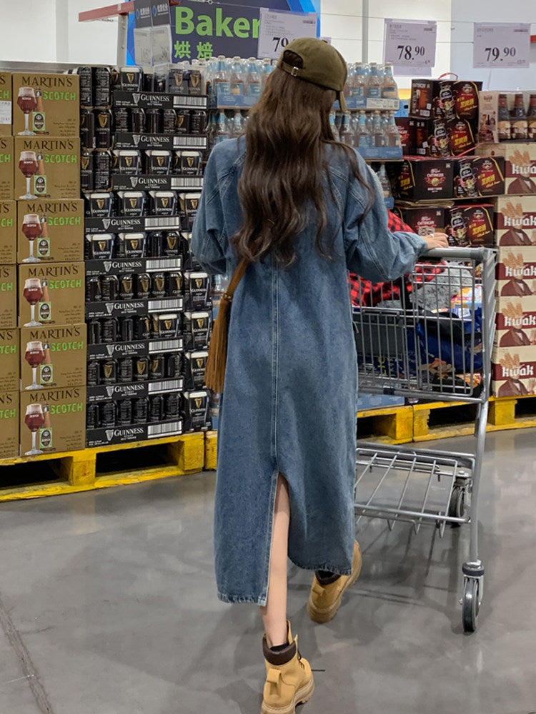 Vintage Denim Shirt Dress QAZ0062
