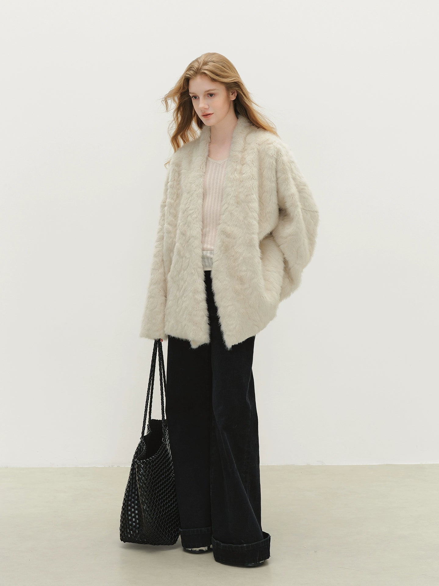 Collarless Fluffy Cardigan BBG0015