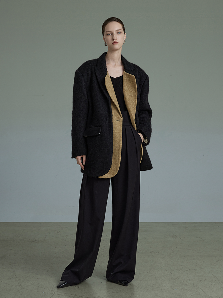 Layered Style Wool Jacket UNS0001